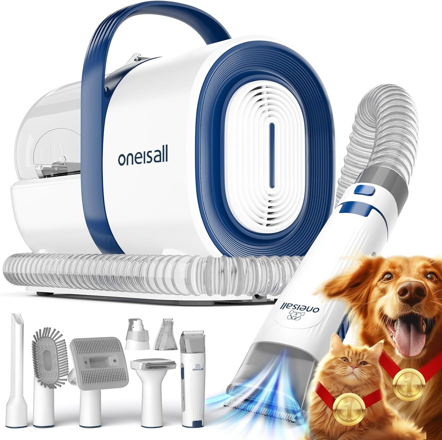 oneisall Dog Grooming Vacuum with Clipper and Nail Grinder