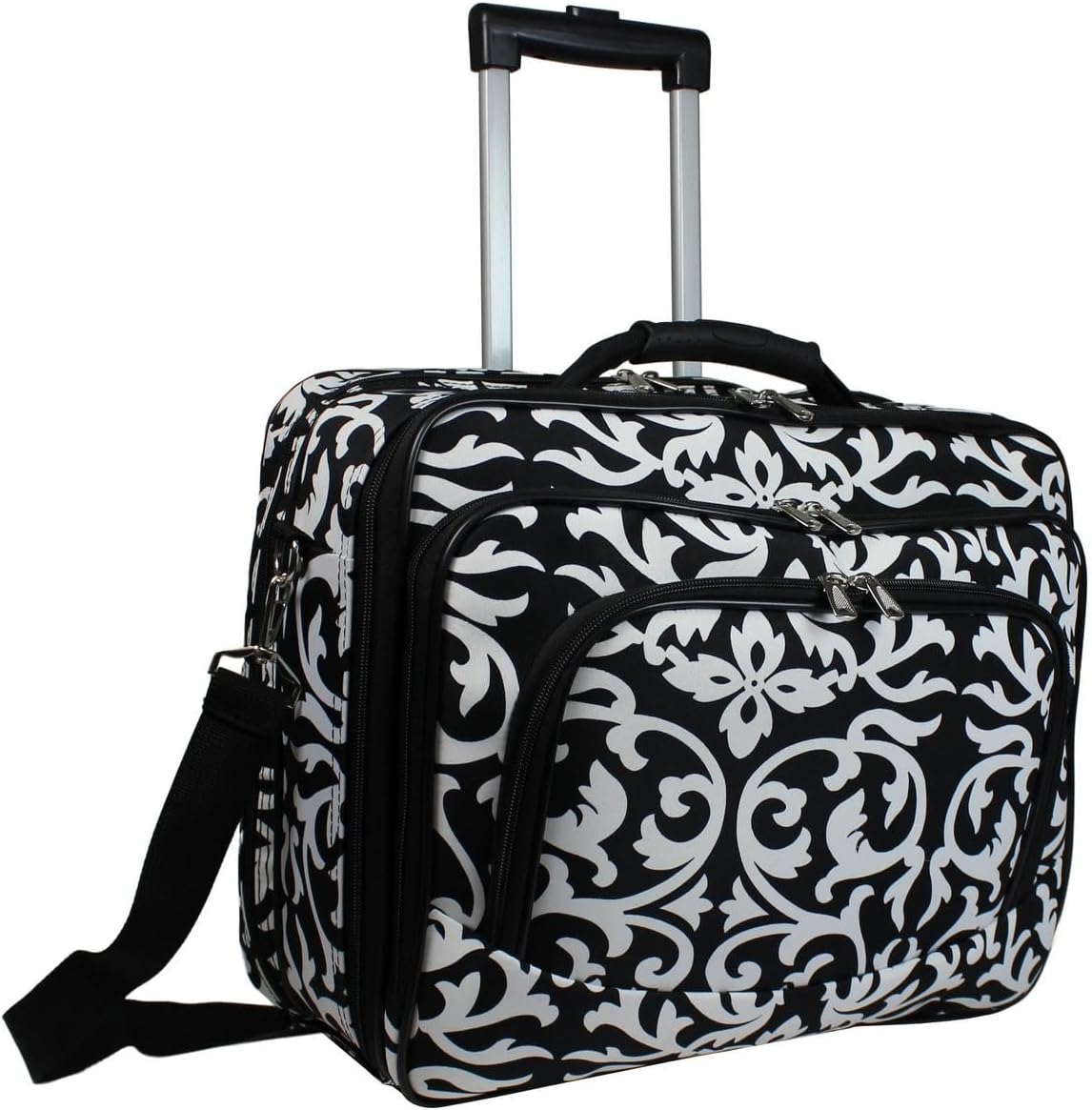 Ladies Damask Rolling Computer Laptop Bag for 13 to 17 in Laptops
