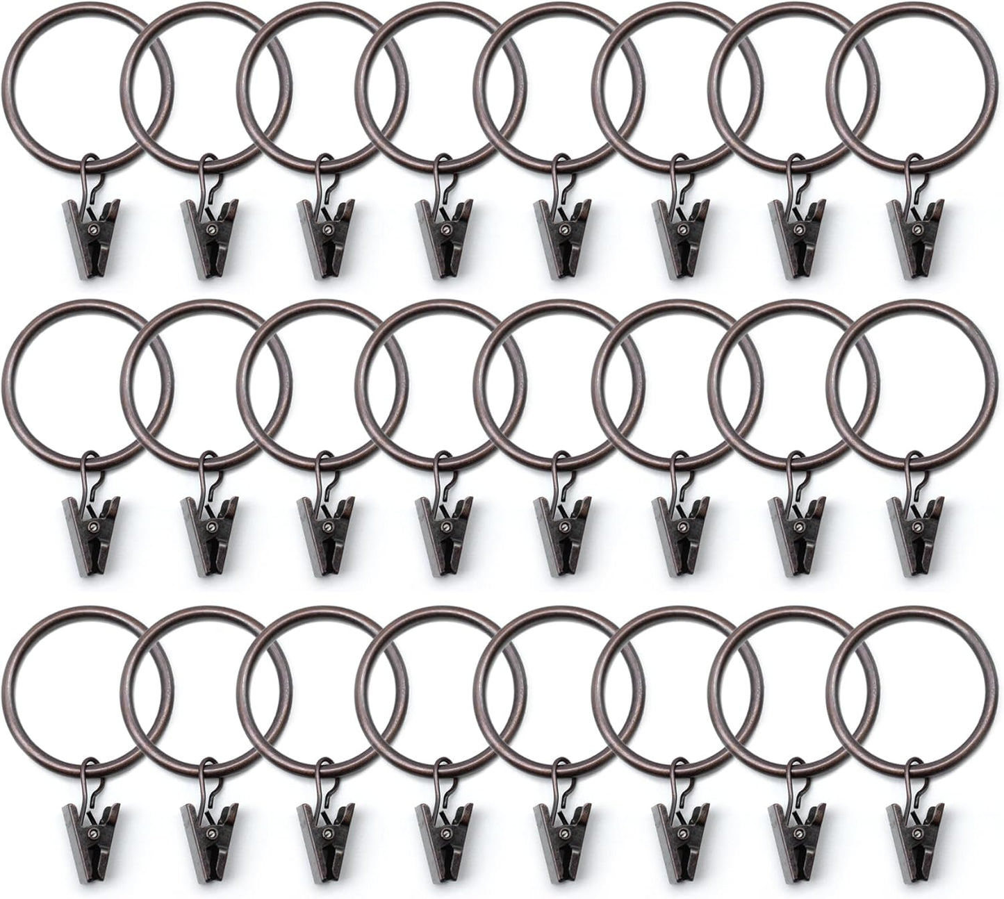 Strong Metal Curtain Rings Set - 100 Pack