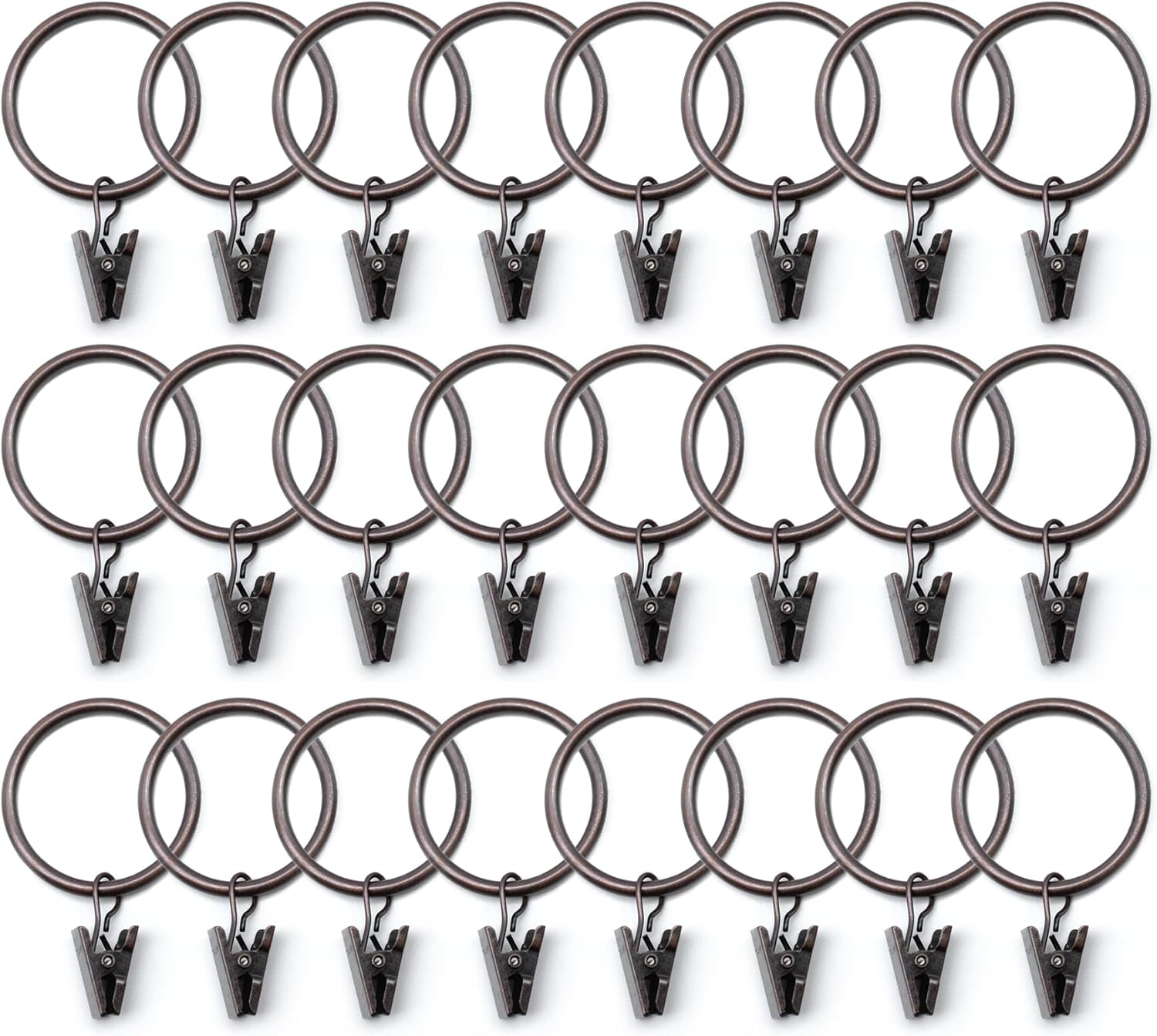 Strong Metal Curtain Rings Set - 100 Pack
