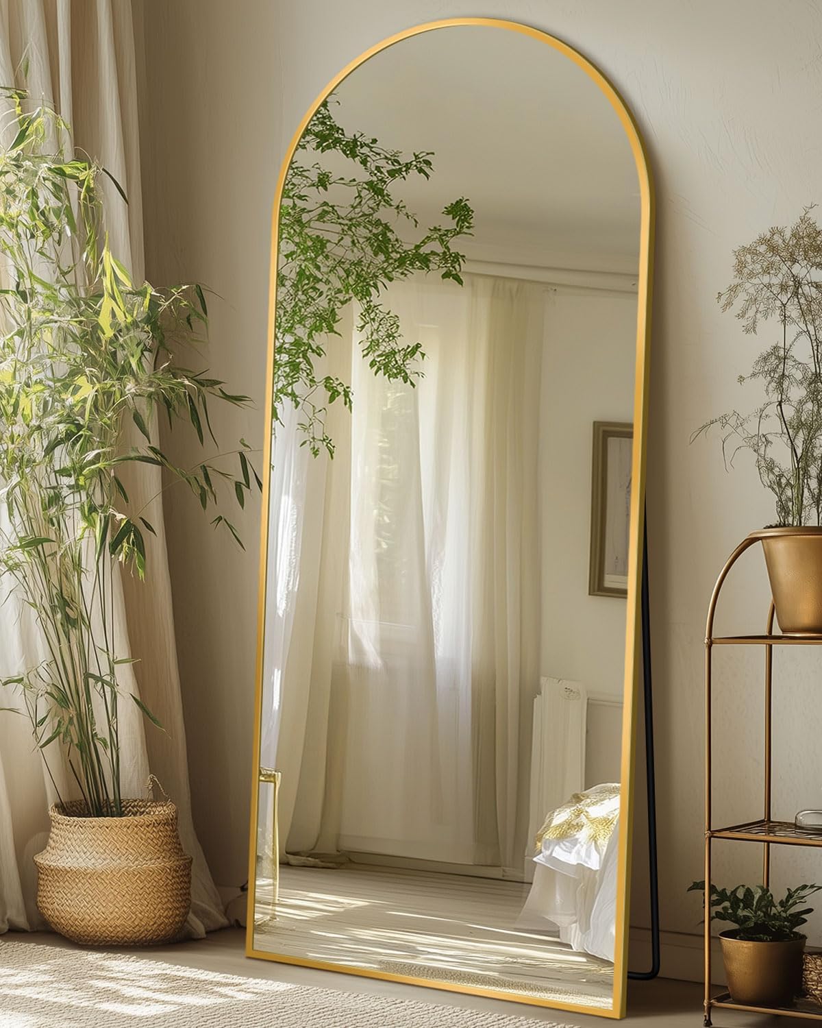 Full Length Mirror with Stand, 58x18 Arched Design for Elegance