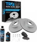 Front Metallic Brake Pad & Coated Rotor Kit Compatible with Honda