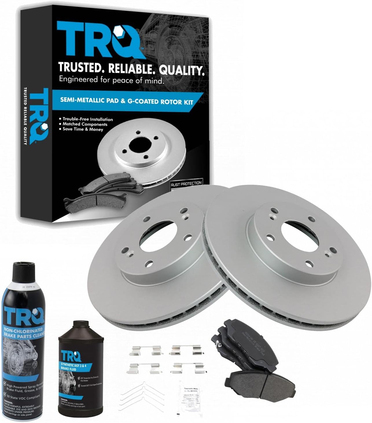 TRQ Front Metallic Brake Pad & Rotor Kit for Honda Accord