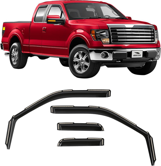 Voron Glass Extra Durable Rain Guards for Ford F150 2004-2014