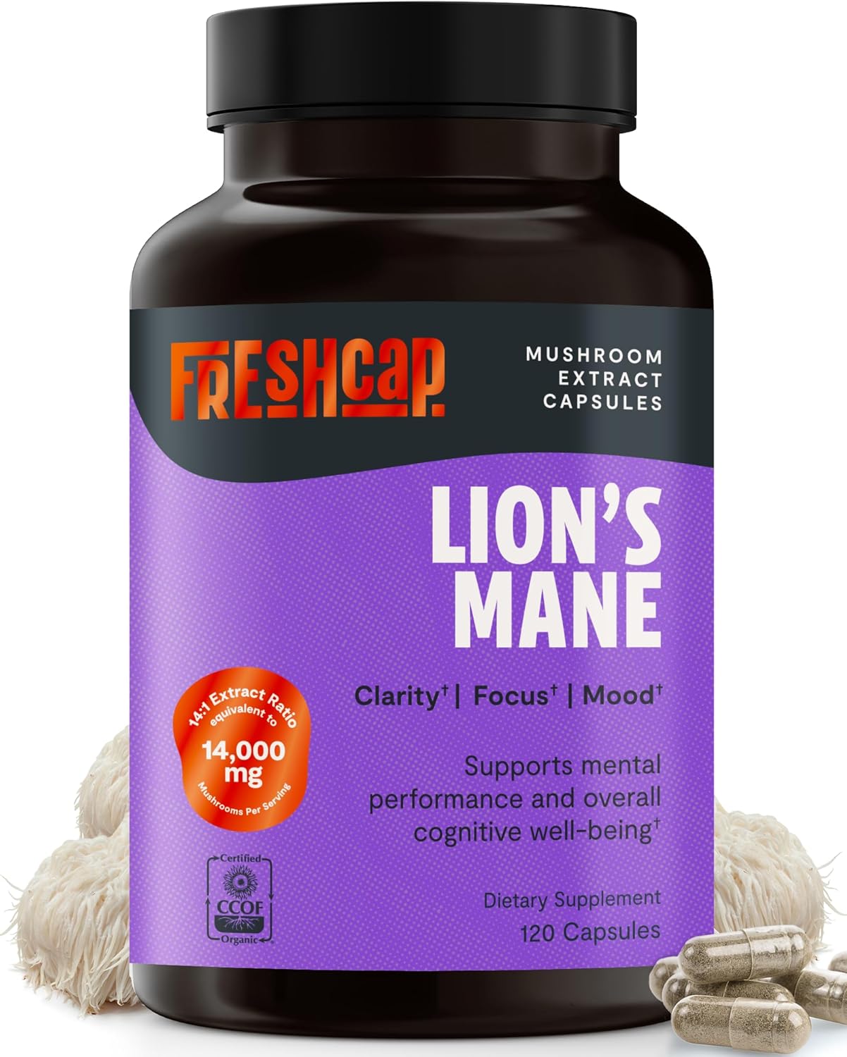 Lion's Mane Supplement Capsules for Enhanced Cognitive Function