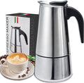 Conyee Stainless Steel Moka Pot: Rich 9-Cup Espresso!