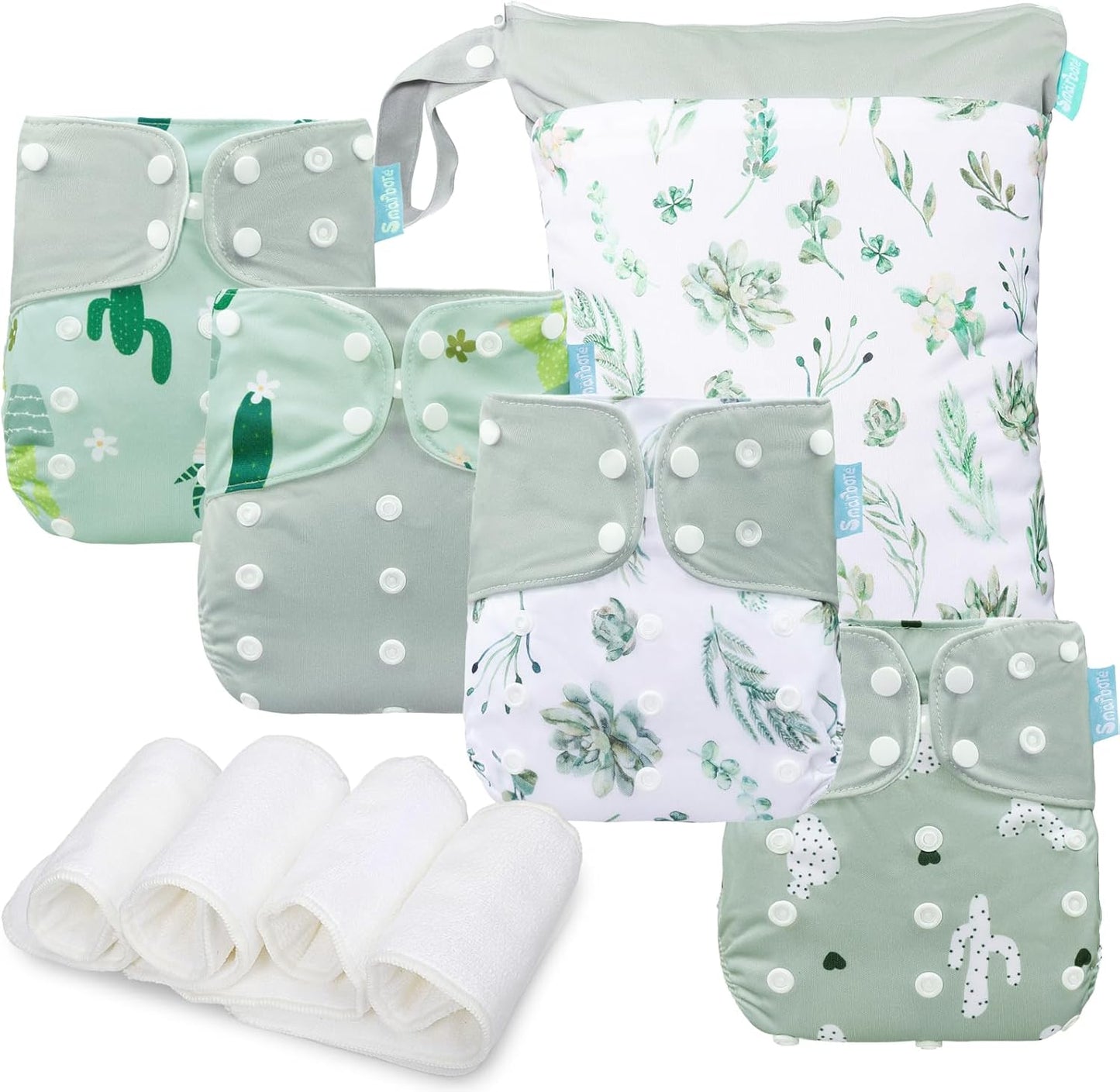 Smarbore Reusable Cloth Diapers Set - Ultimate Convenience!