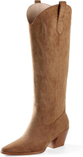 Cowgirl Boots Knee High Pointed Toe Block Heel - Western Style outfit