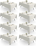 Rectangle Table Cloth 60in x 84in 8 Pack - Durable Reusable Table
