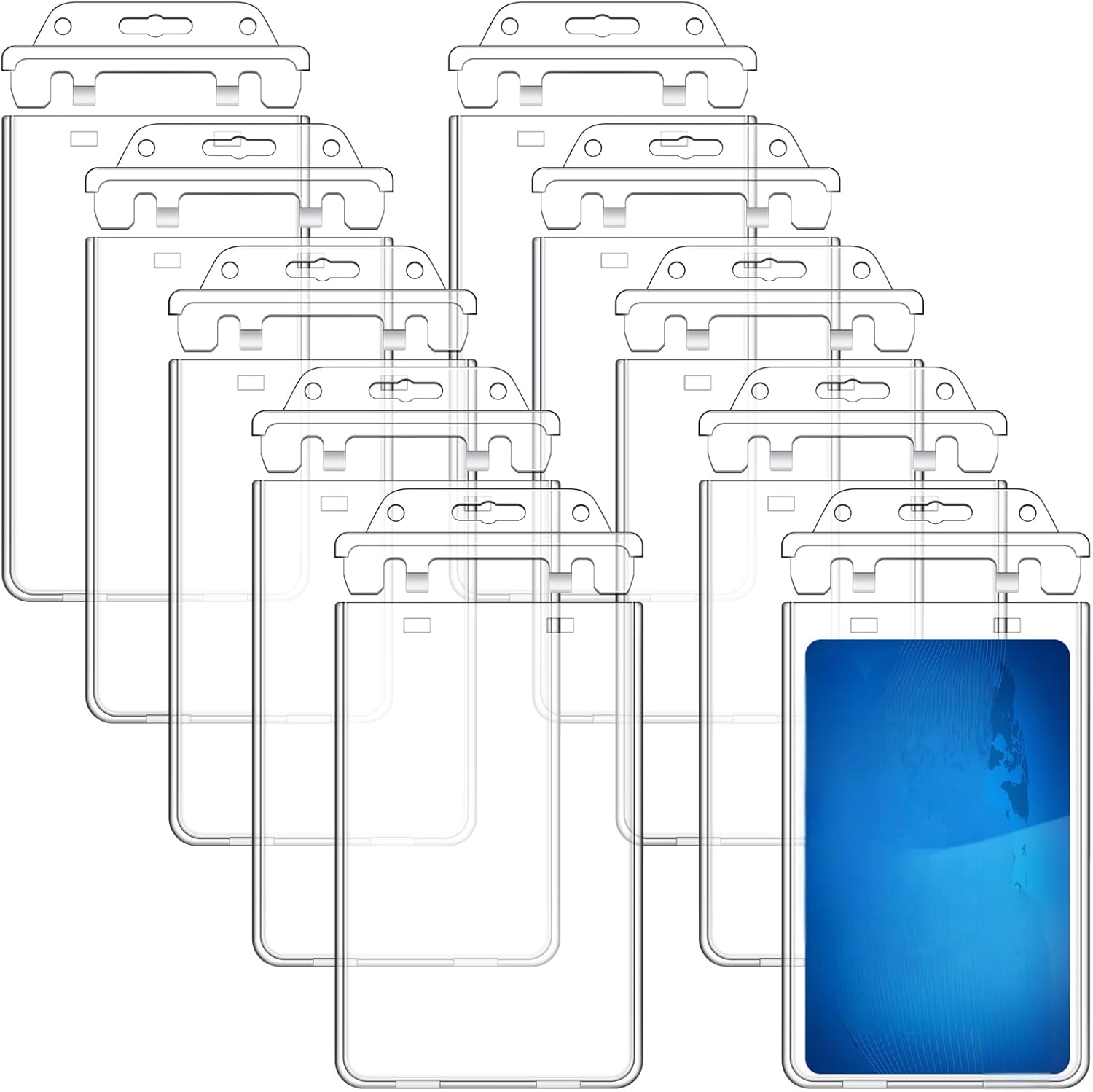 Tinlade 100 Pack Permanent Locking Hard Plastic Badge Holders
