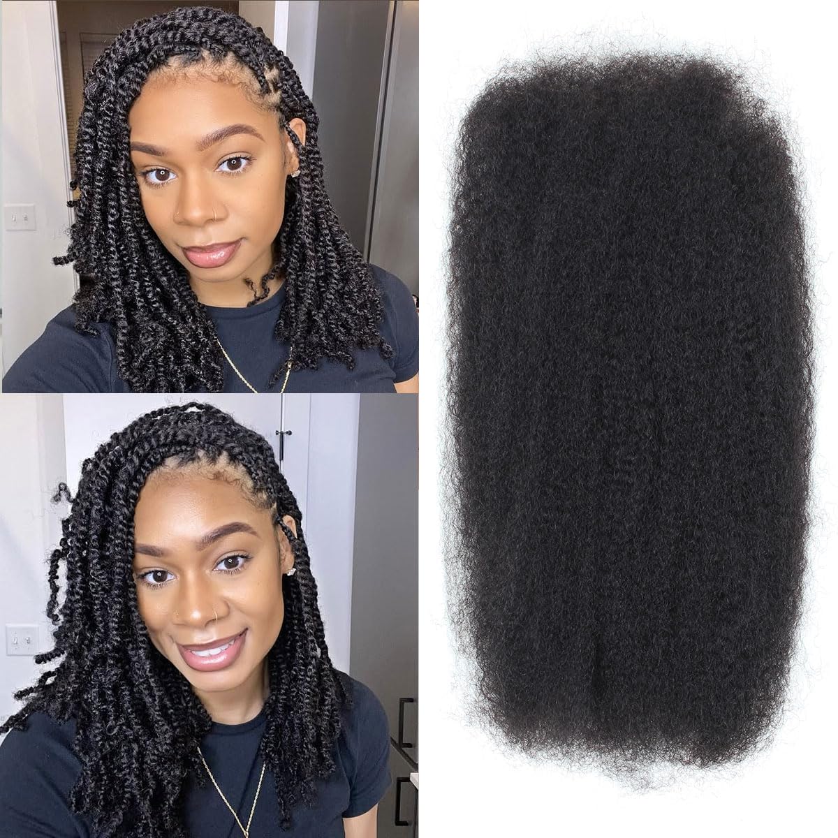 Afro Kinky Bulk Human Hair for Stylish Sister Locs and Twists