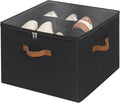 Shoe Organizer for Closet, Fits up to 16 Pairs - Clear Lid Cubby