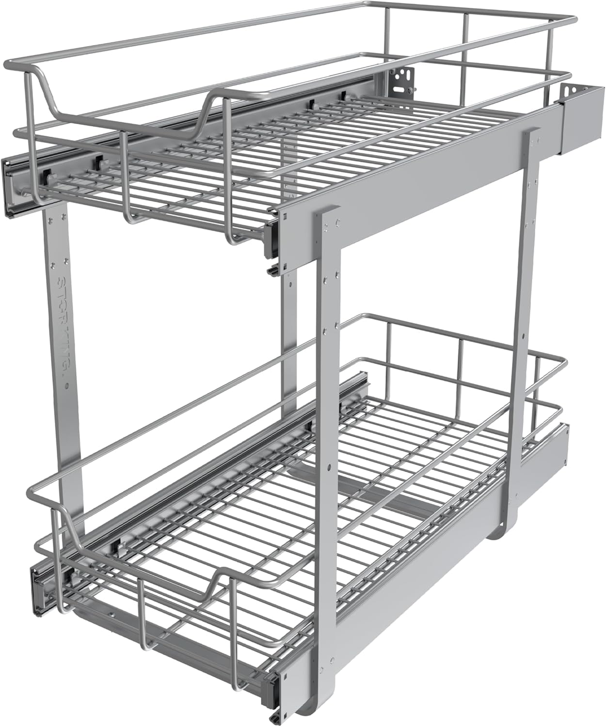 2 Tier Pull Out Cabinet Organizer for Kitchen and Bathroom Use