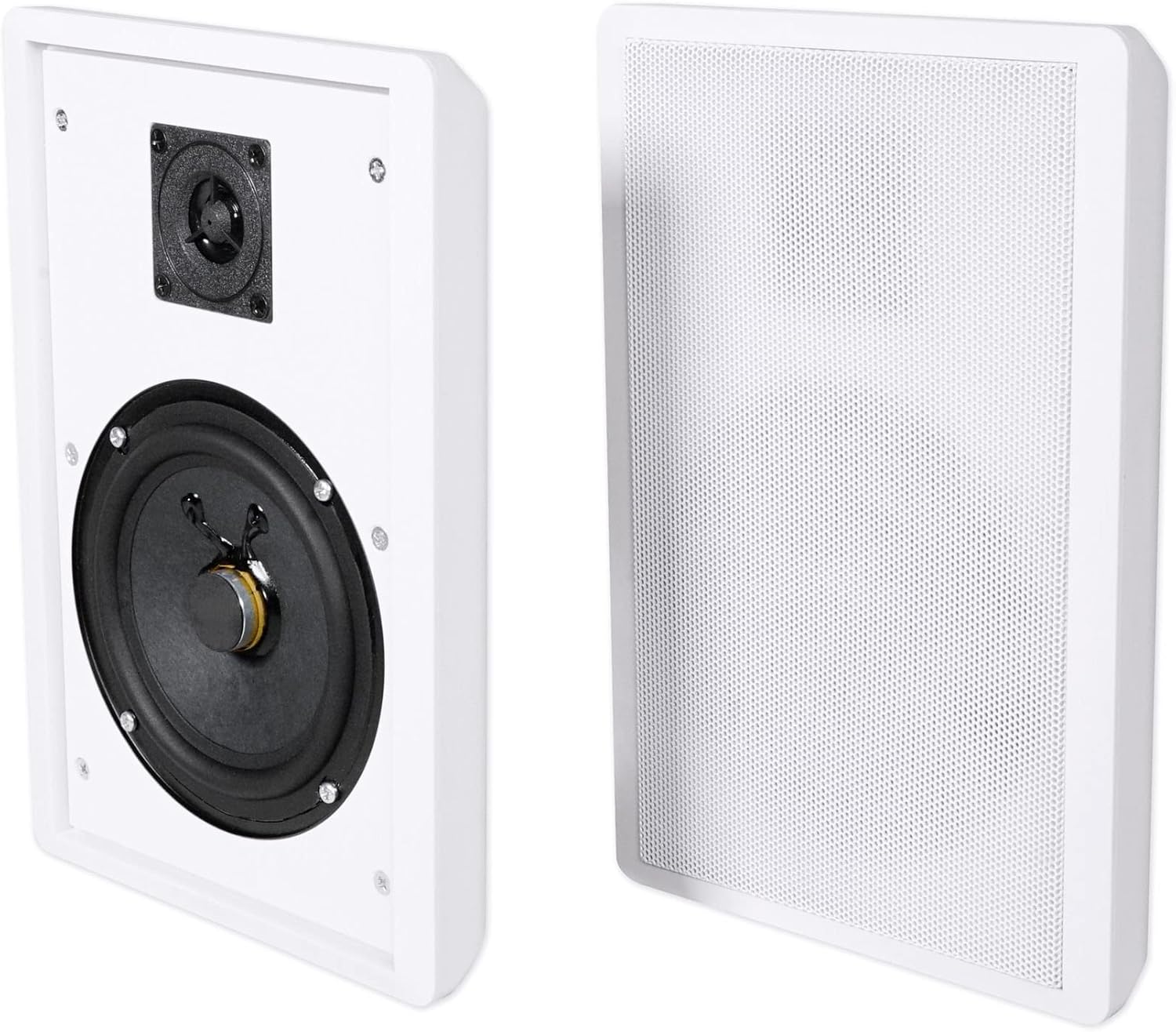 Rockville RockSlim White Home Theater Slim Speakers for Easy Mounting