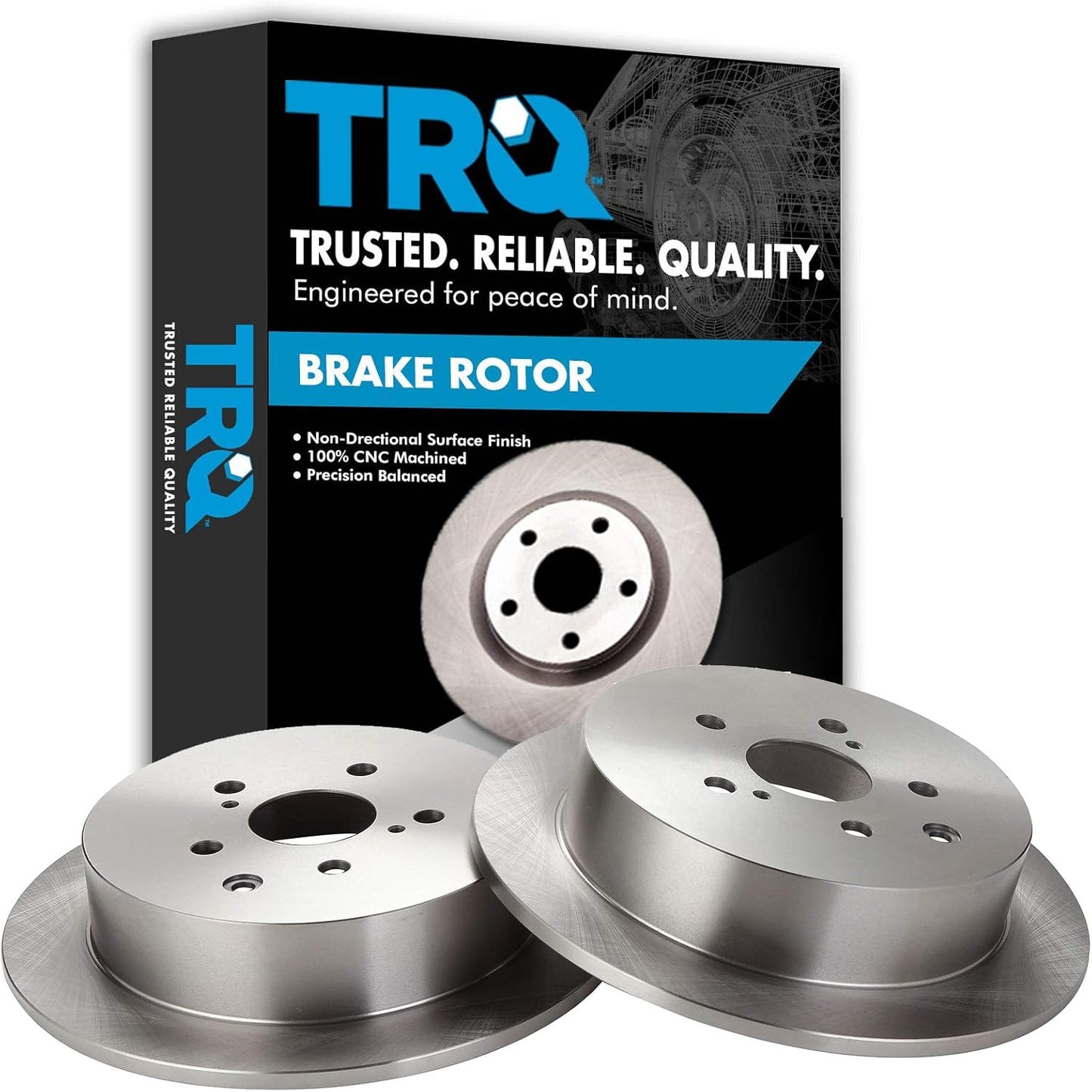 TRQ Rear Brake Rotors Set Solid for Lexus RX350 RX450h Highlander