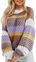 Saodimallsu Womens Color Block Sweater for Fall Fashion