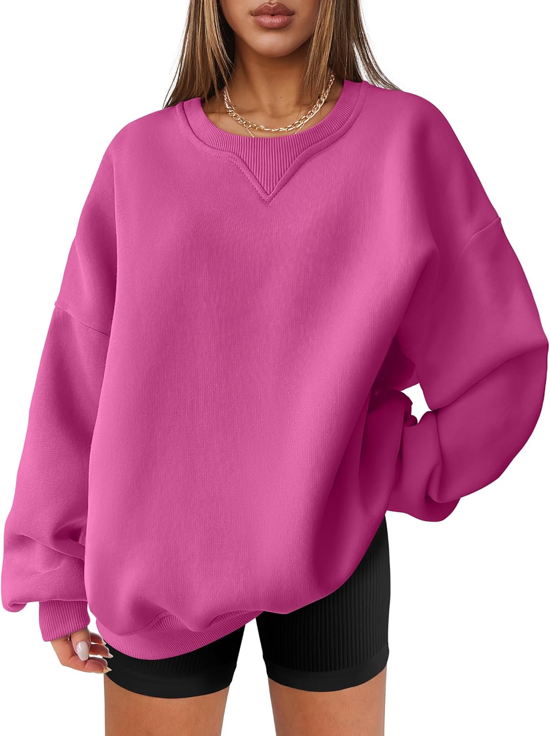 Oversized Sweatshirts for Women - Cozy Crewneck Fleece Pullover