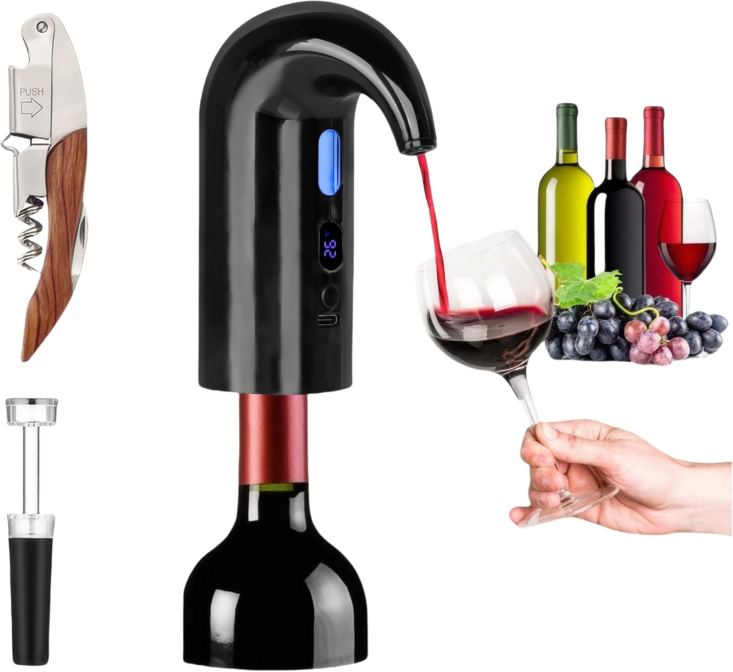 Electric Wine Aerator Dispenser Set for Wine Lovers Gifts