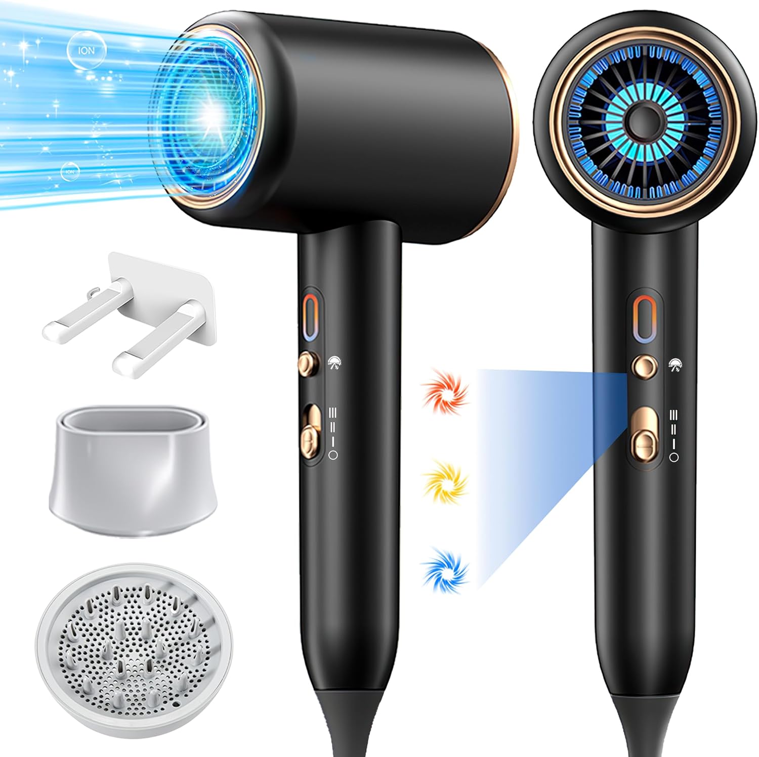 Turbo Ionic Hair Dryer, 1875W | Ultra-Quiet | Quick Heat-Up