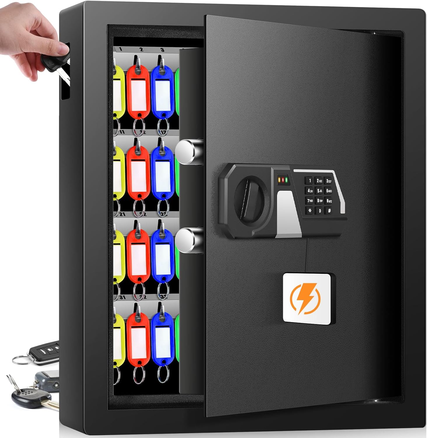 71 Keys Fireproof Key Lock Box for Home Office Garage Use