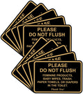 Please Do Not Flush Sign 5 in x 7 in - Prevent Clogs, Commercial Use