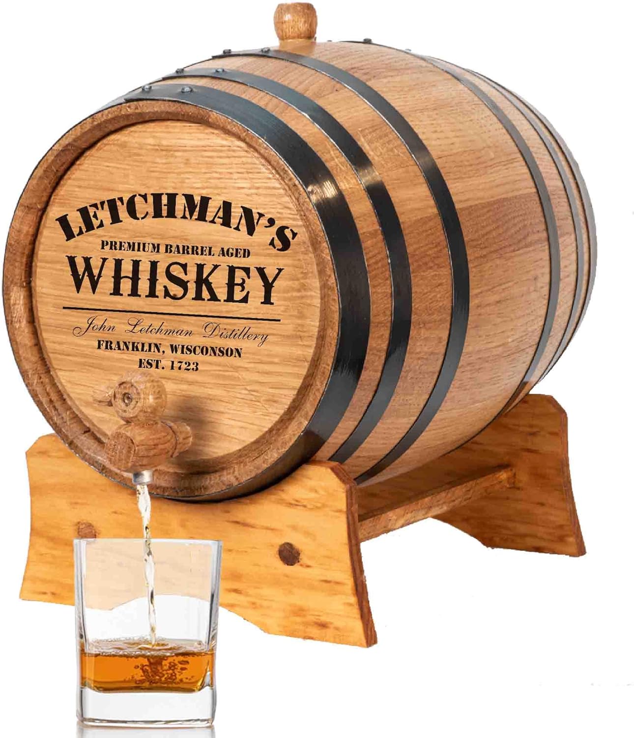 Personalized 3 Liter Oak Aging Barrel for Spirits and Cocktails