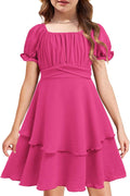 Arshiner Girls Summer Off Shoulder Ruffle Tiered Party
