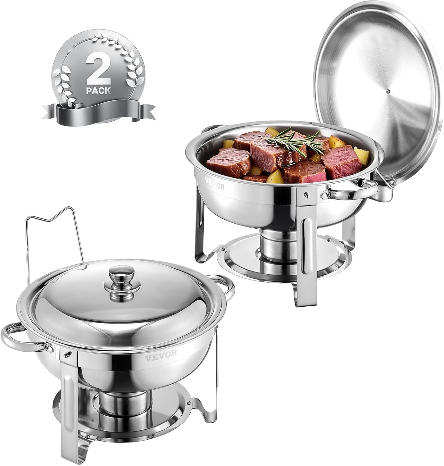 VEVOR Chafing Dish Buffet Set: Elegant 5 Qt Stainless Steel Warmers