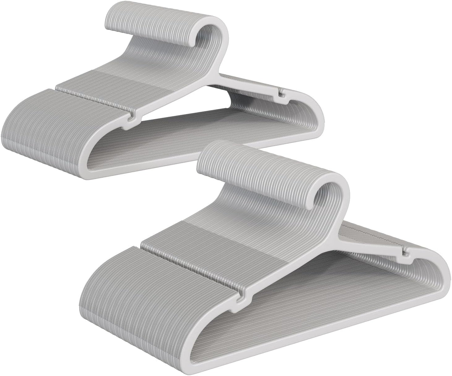 100 Pack Non Slip Plastic Coat Hangers for Space Saving