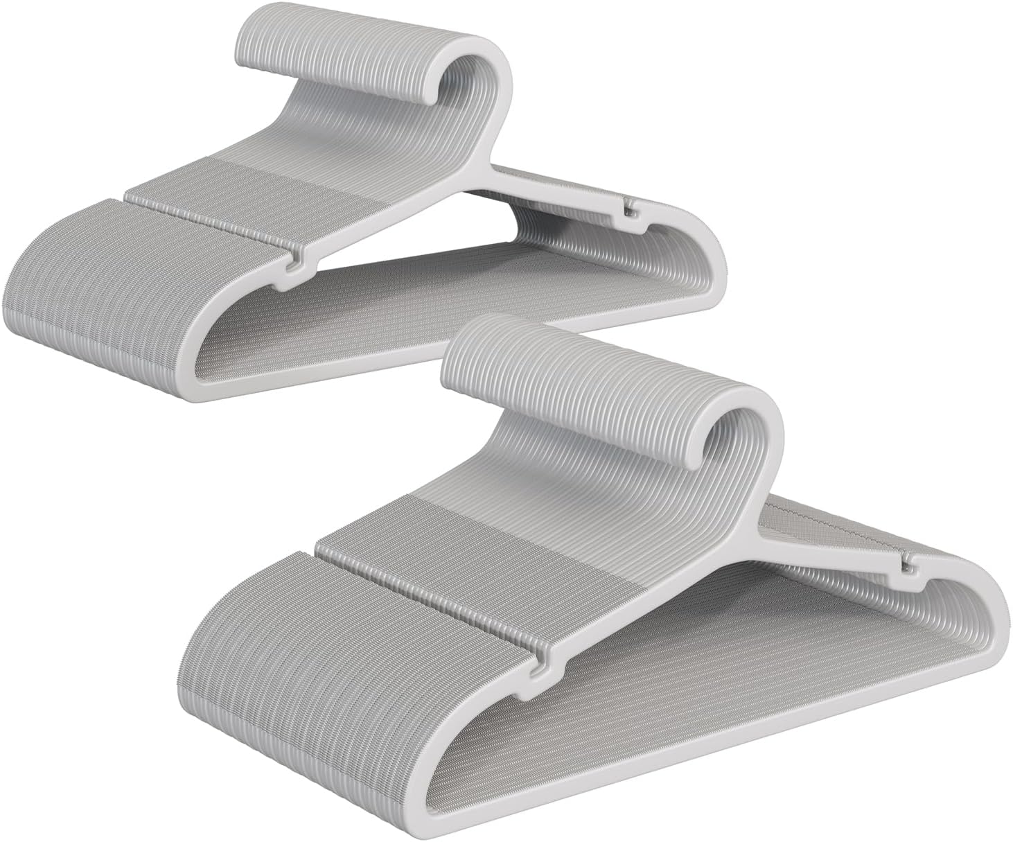 100 Pack Non Slip Plastic Coat Hangers for Space Saving