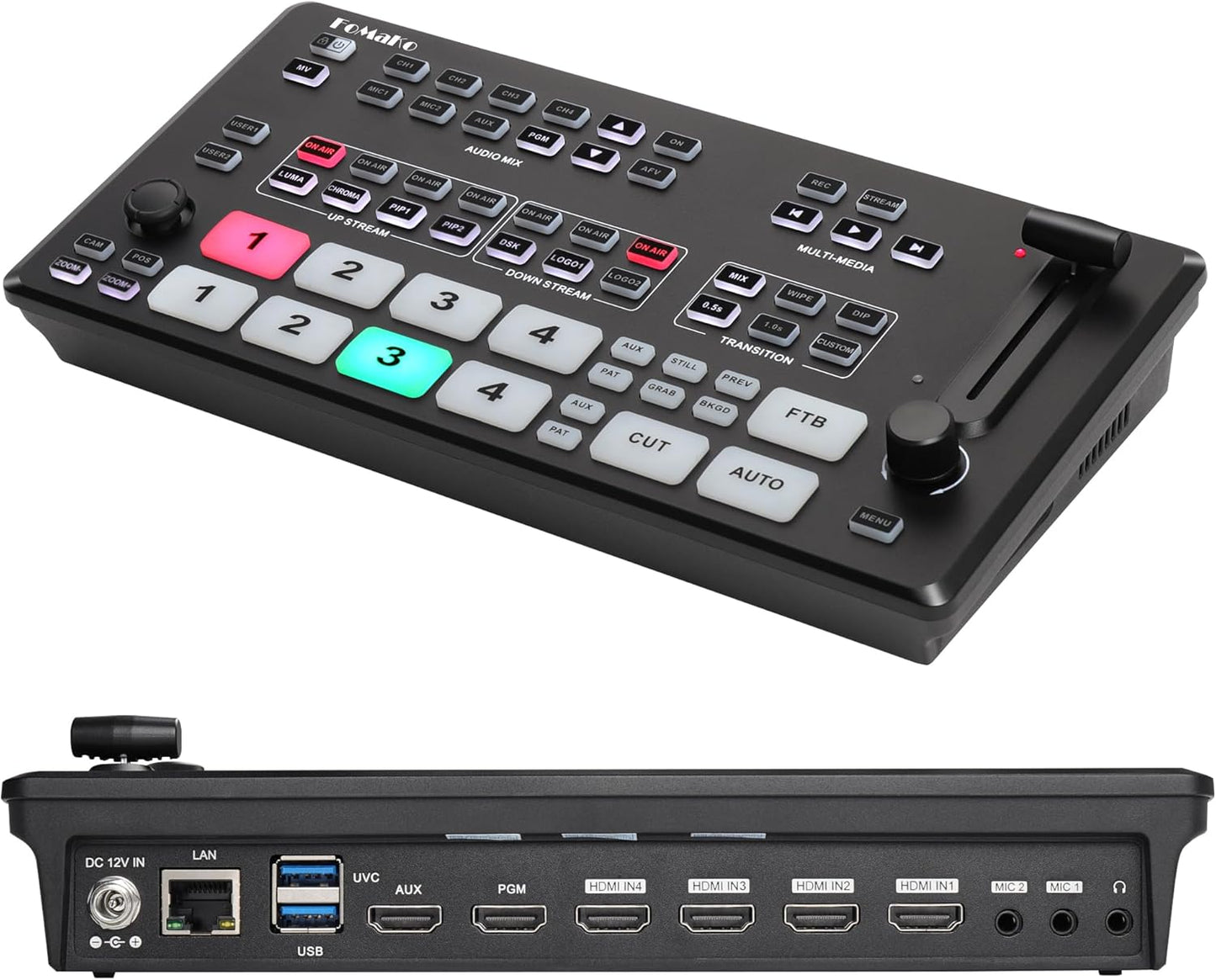 FoMaKo 4K HDMI Video Mixer Switcher for Live Streaming Needs
