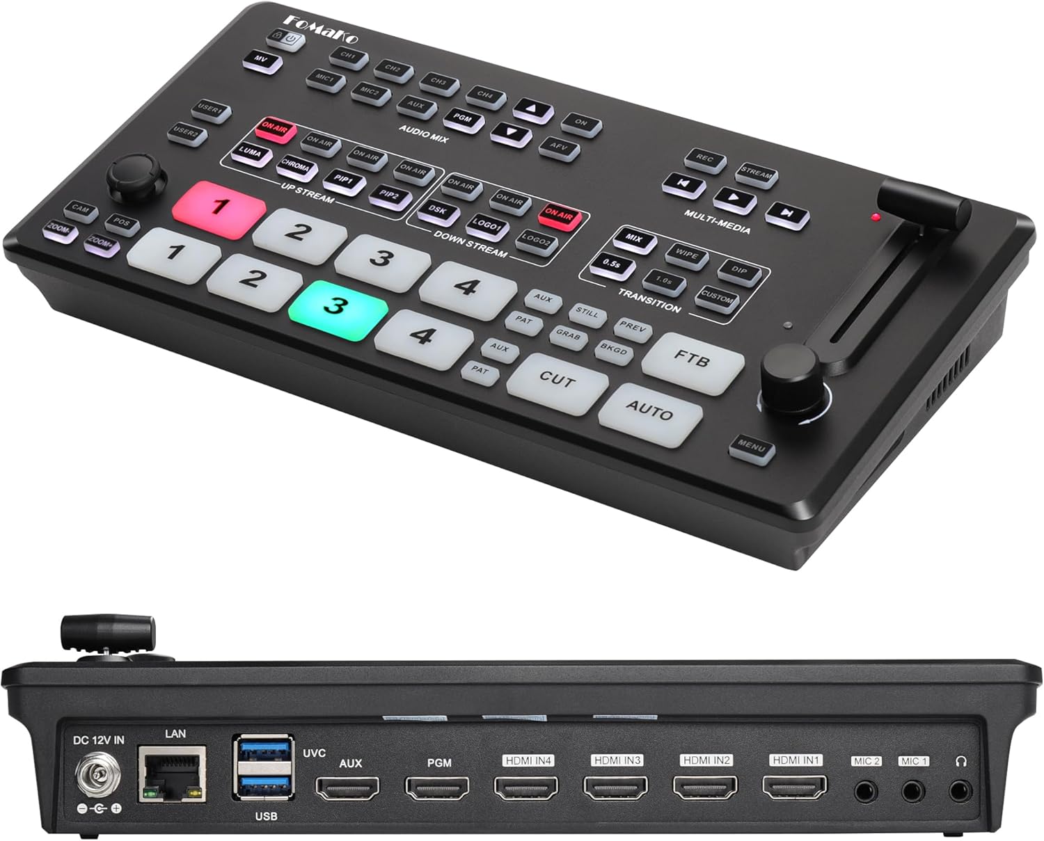 FoMaKo 4K HDMI Video Mixer Switcher for Live Streaming Needs