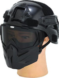 Tactical Airsoft Helmet with Detachable Goggles and Full Face Mask