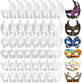 Leyndo 48 Pack Paper Mache Masks for DIY Mardi Gras Fun