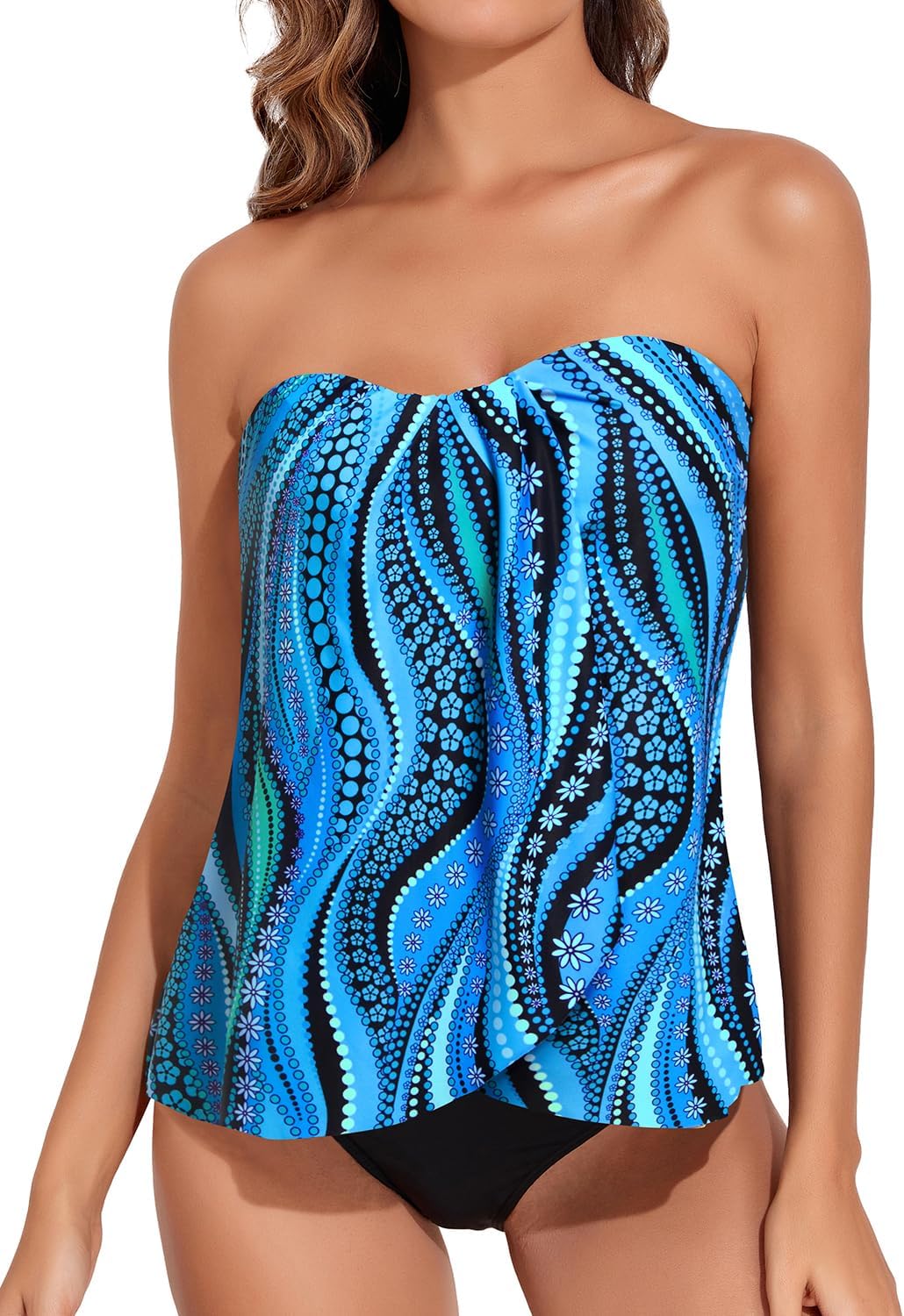 Tempt Me Two Piece Tankini Bathing Suits with Tummy Control