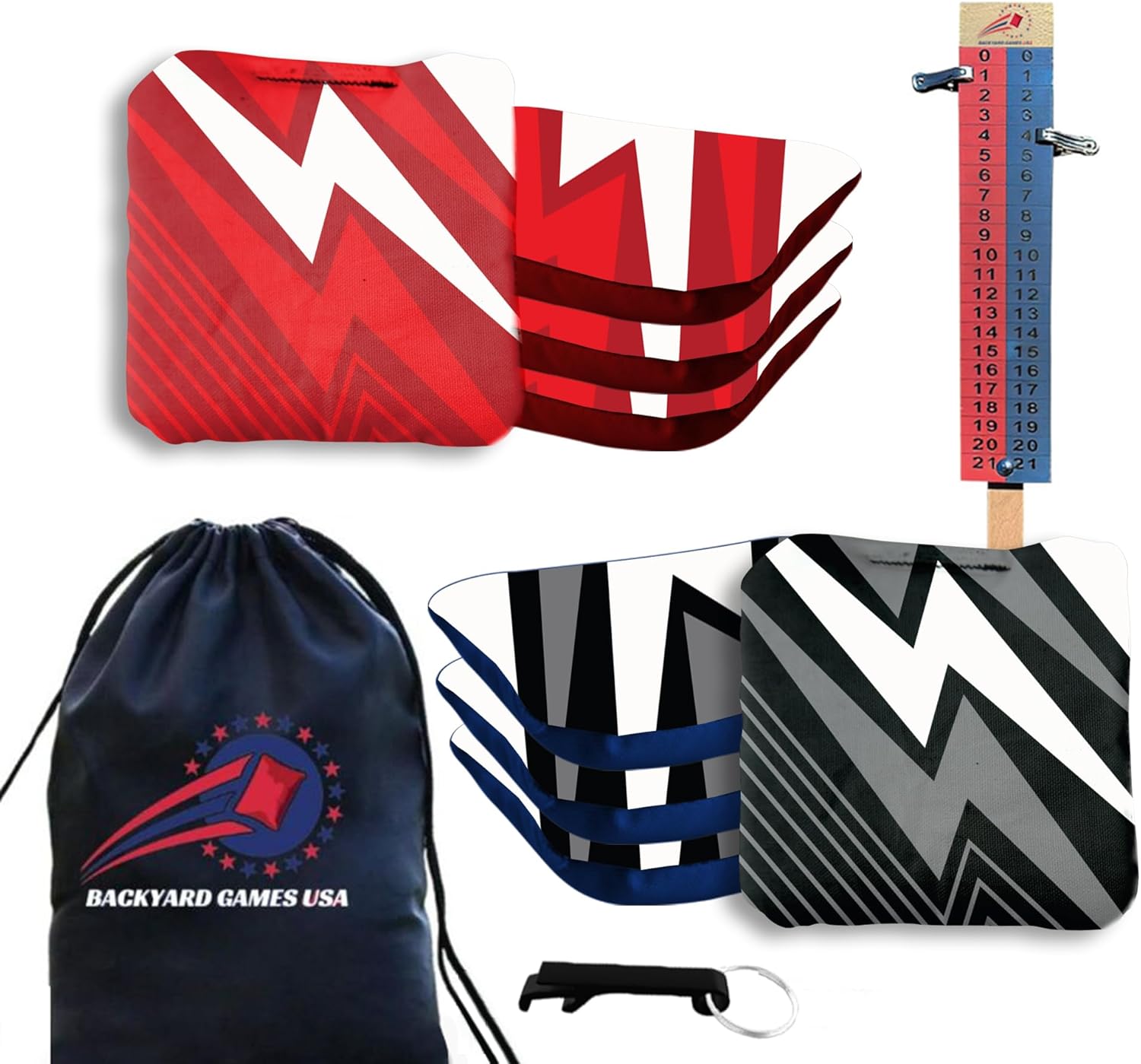 Pro Cornhole Bags Set of 8 for Tournament Play - Regulation Size
