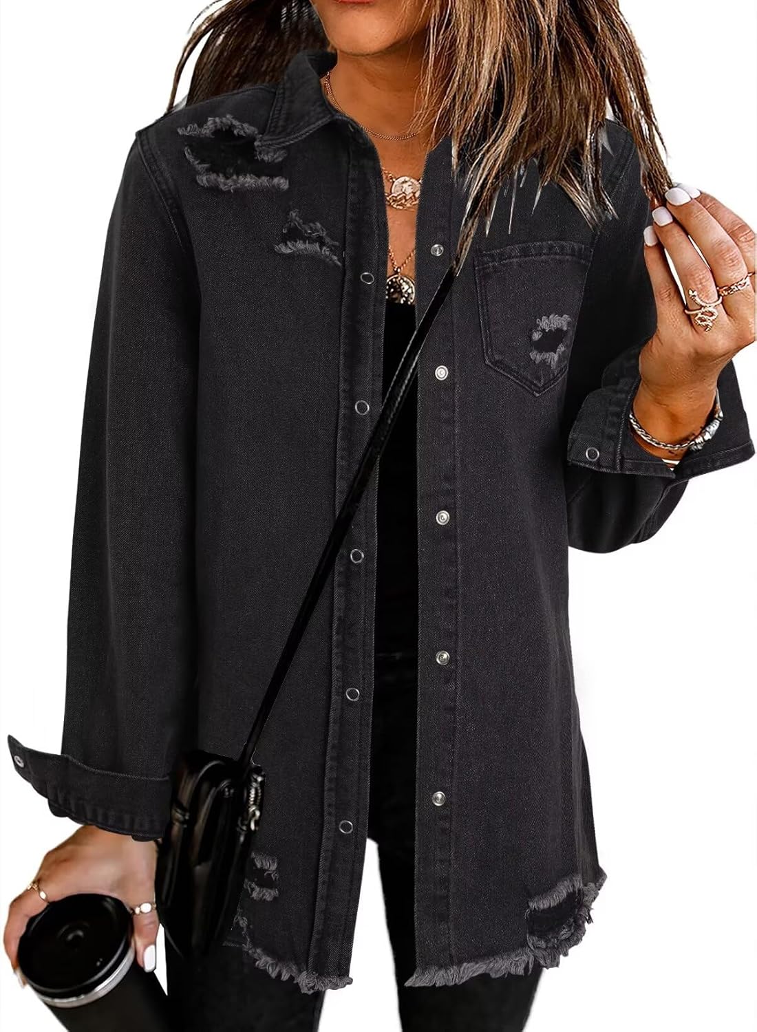 Dokotoo Women's Oversized Denim Jacket for Casual Fall Outfits