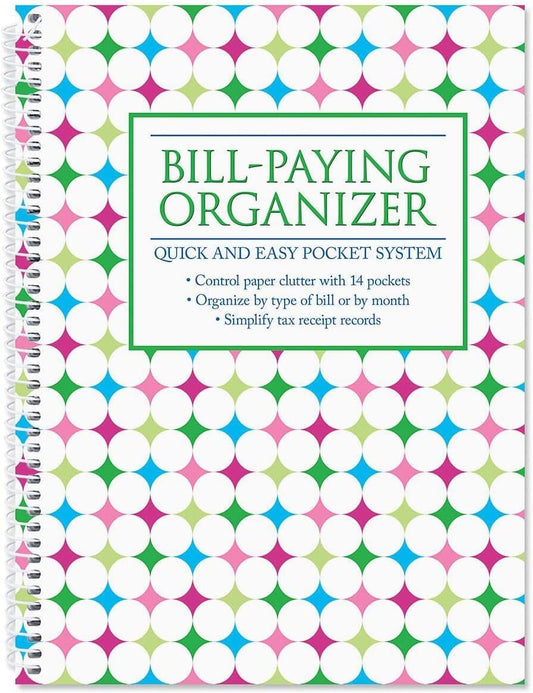 Neon Bill Pay Organizer - Stay Current with 14 Pockets