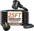 30 AMP 3 Prong Dryer Cord 25 FT - Heavy Duty Right Angle Plug