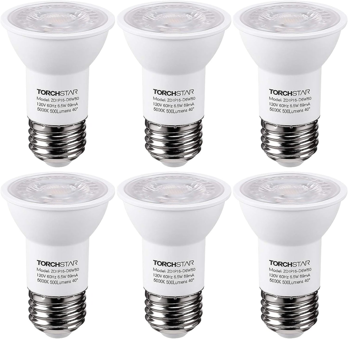 PAR16 LED Bulb Dimmable Spotlight 5000K Daylight 6-Pack