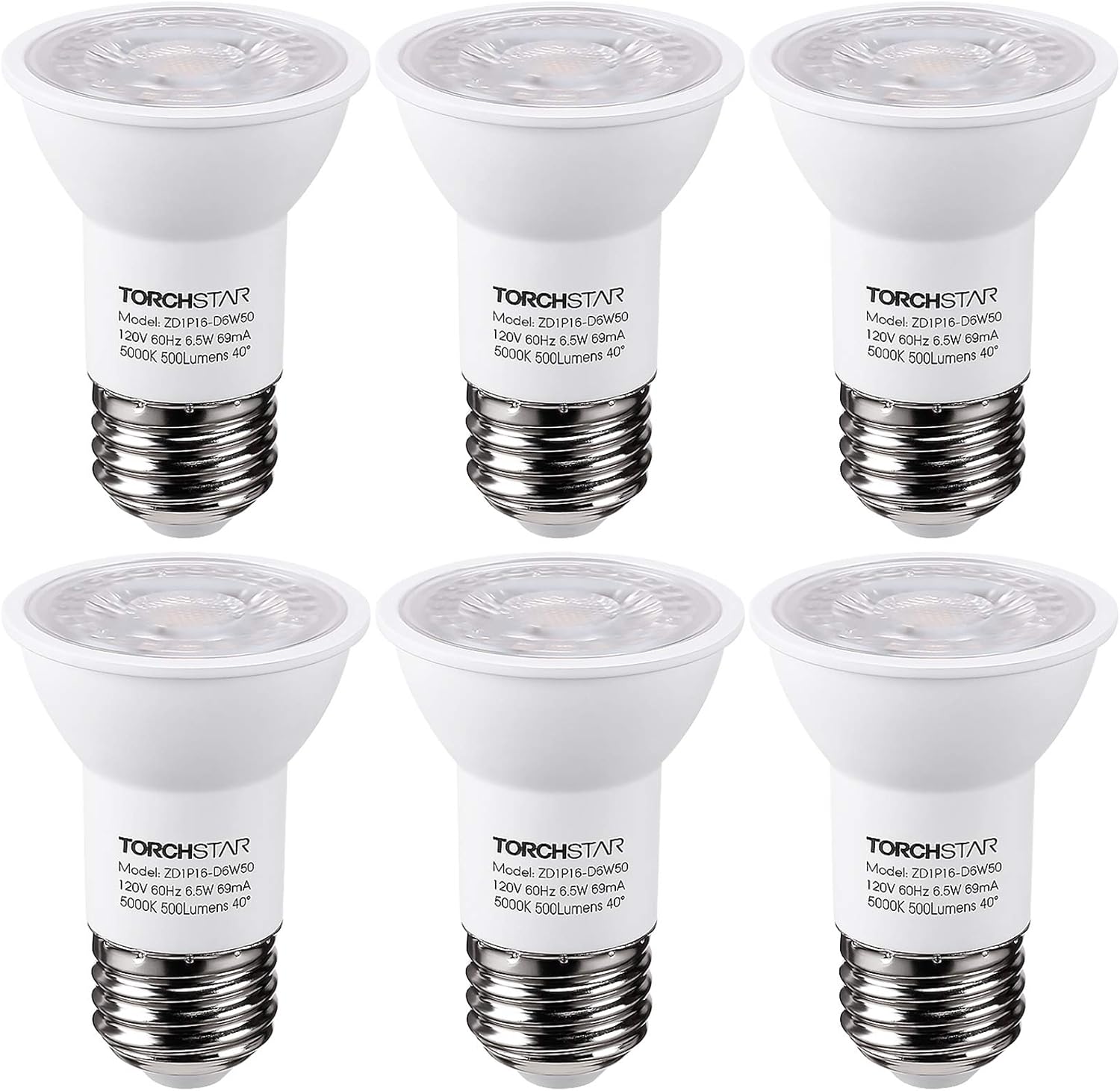 PAR16 LED Bulb Dimmable Spotlight 5000K Daylight 6-Pack