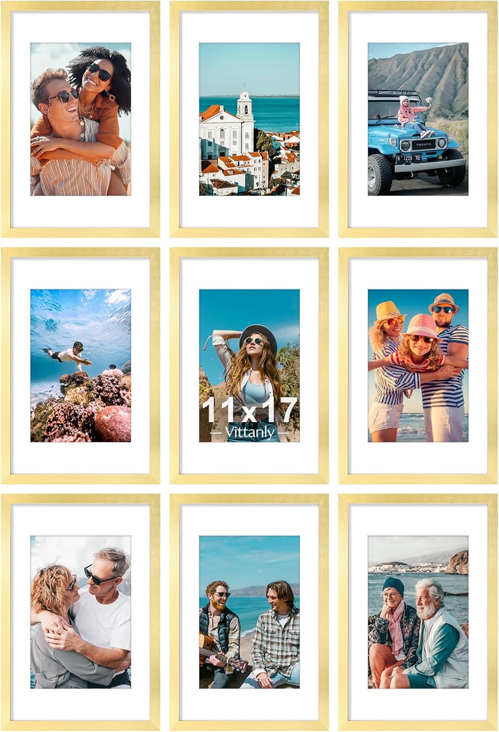 Vittanly 11x17 Picture Frames Set of 9 for Stunning Displays
