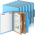 12 Pcs Classification Folders Letter Size - 2 Pocket Expanding Set