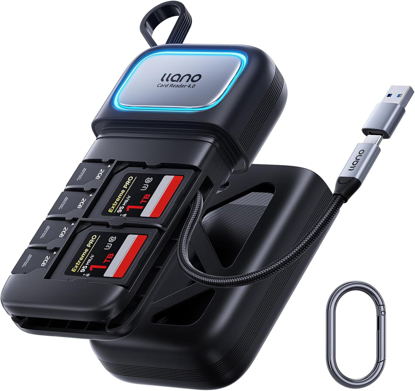 llano F15 2-in-1 High-Speed SD/Micro SD Card Reader Adapter