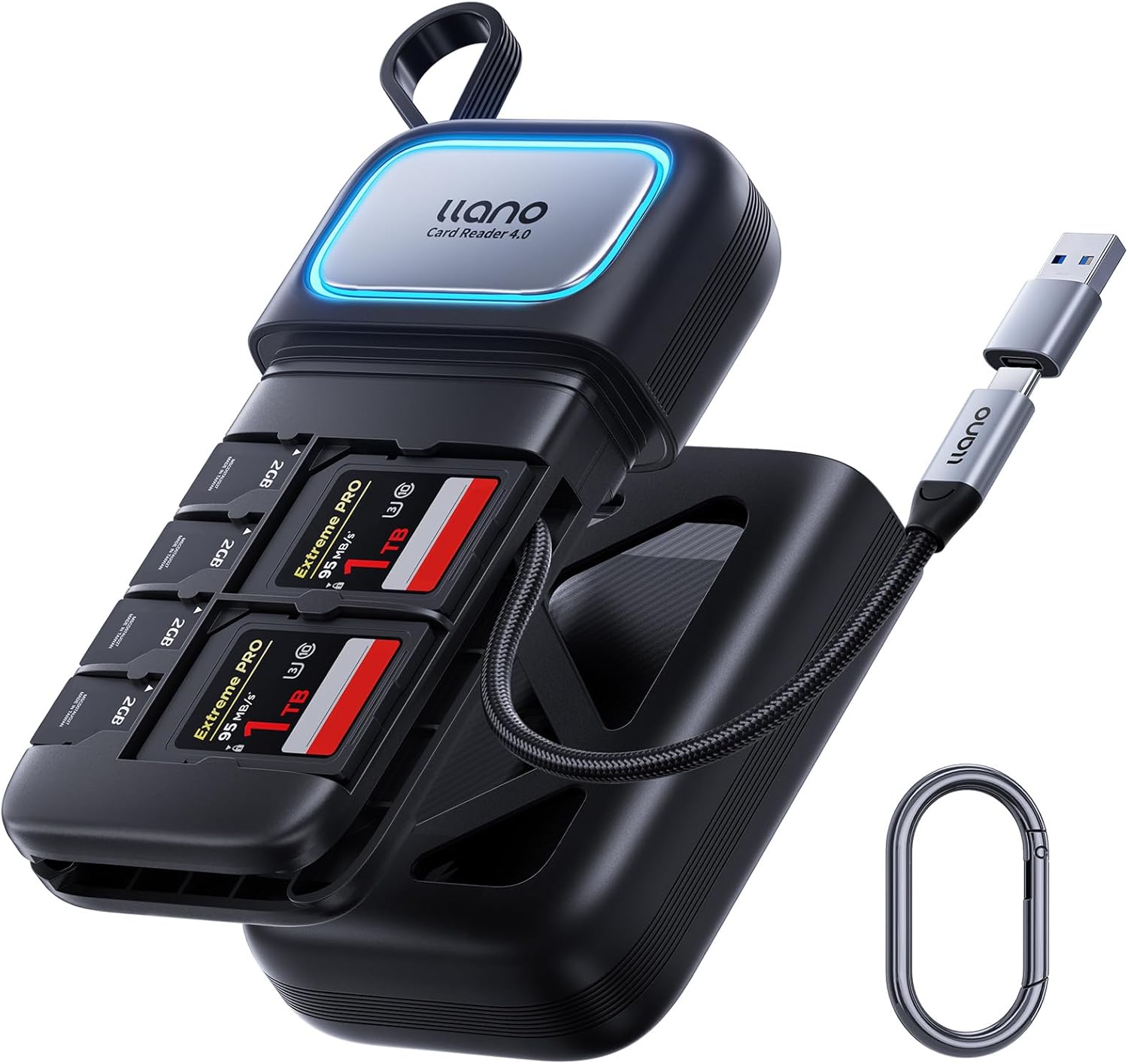 llano F15 2-in-1 High-Speed SD/Micro SD Card Reader Adapter