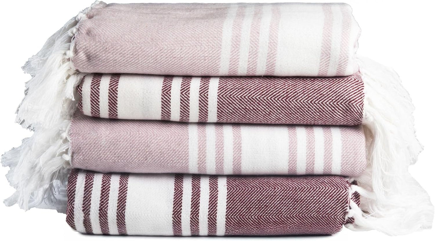 100% Cotton Herringbone Weave Beach Towels for Ultimate Comfort