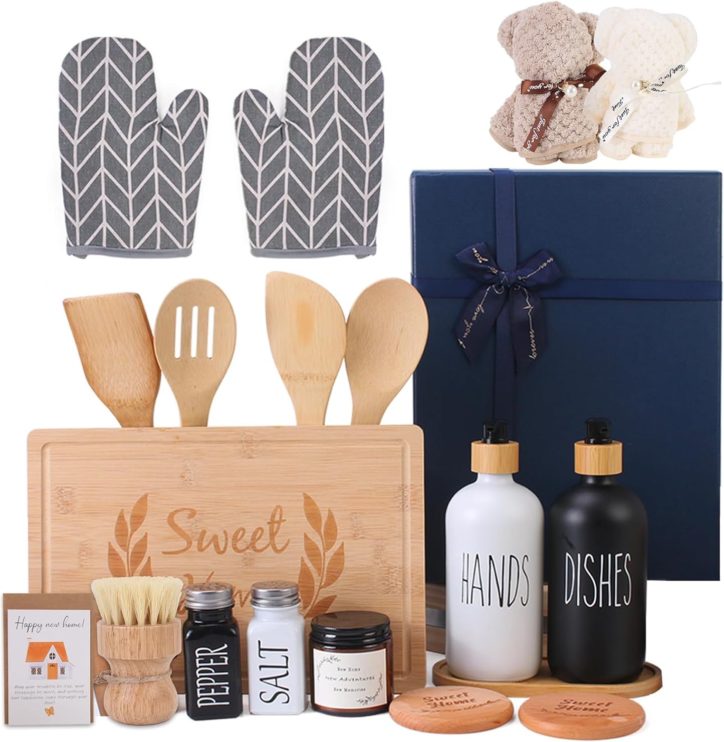Housewarming Gifts New Home Basket with Essential Items for Comfort