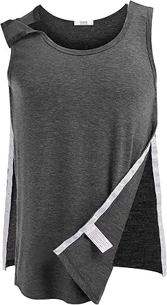 Deyeek Unisex Shoulder & Side Full Snap-Access Sweat Tank Tops