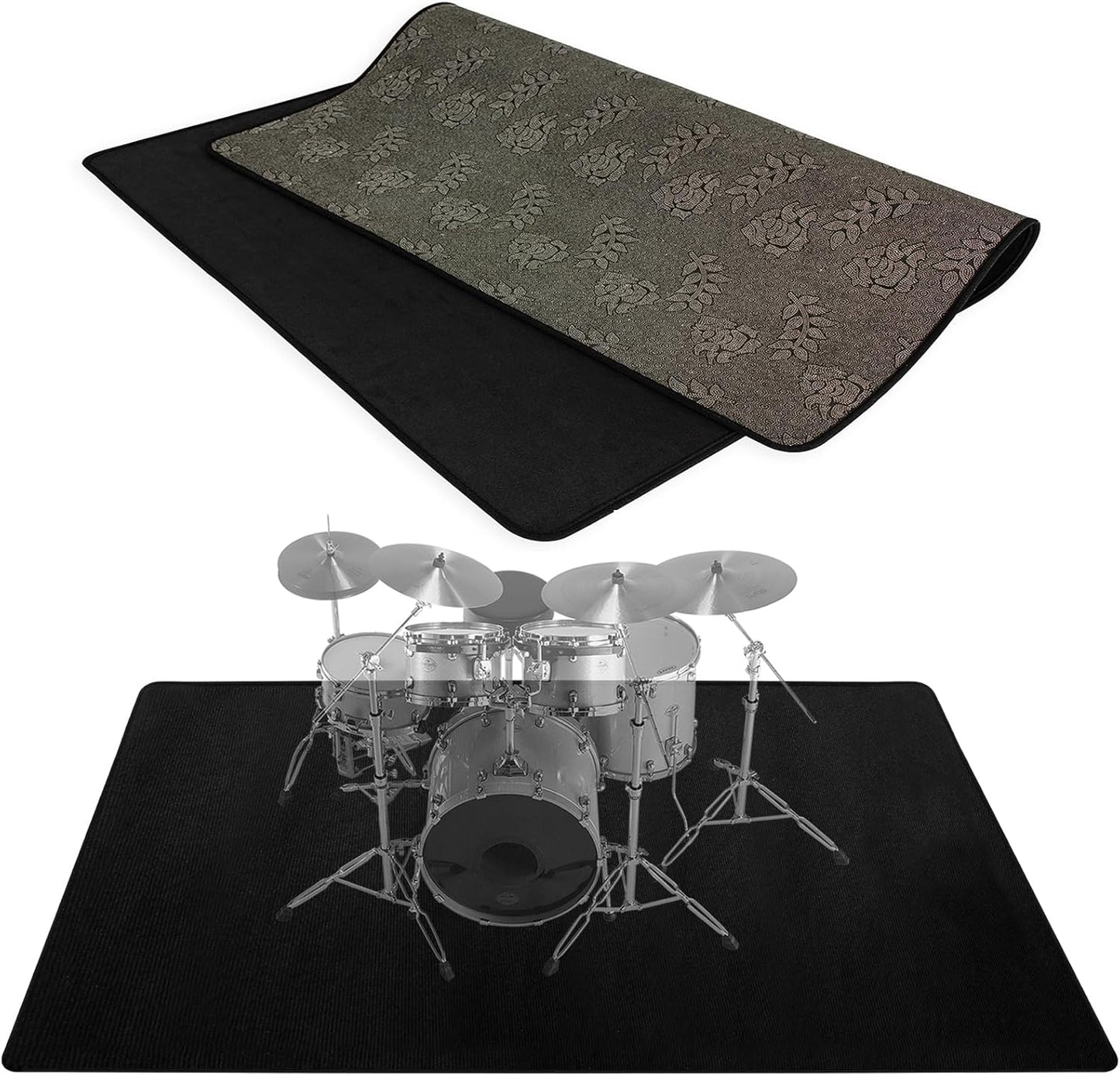 5.2Ft x 6.5Ft Drum Mat with Non-Slip Grip for Stability