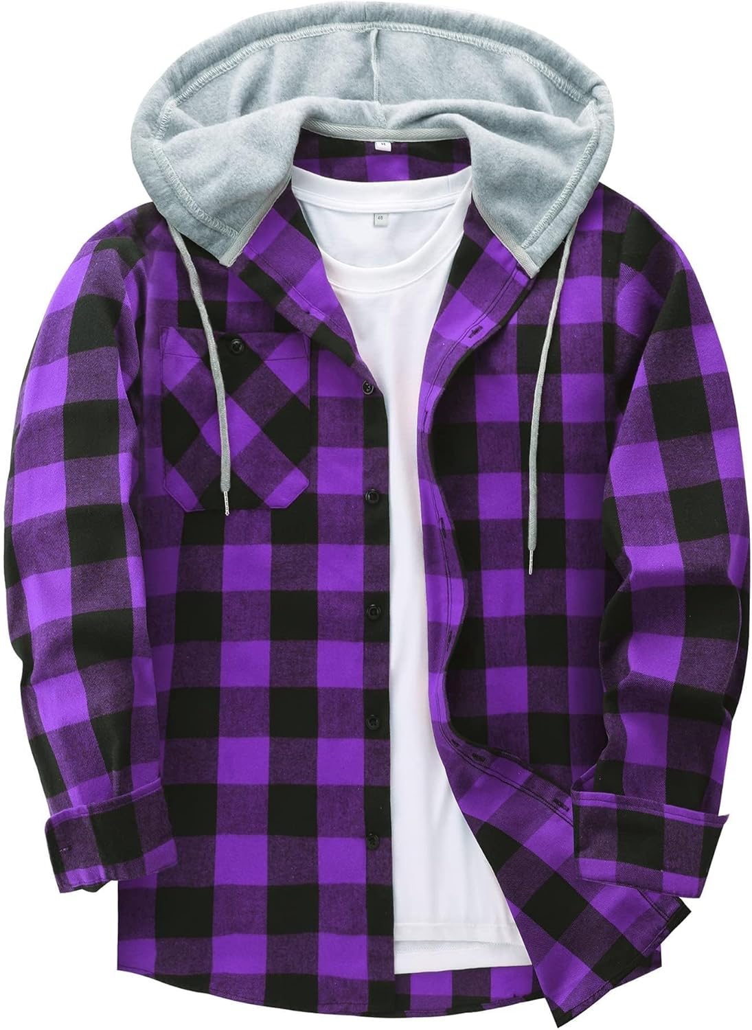 ZITY Men's Flannel Hoodie Shirt for Casual Stylish Wear